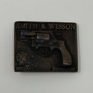 S&W 357 Magnum Snub Nose Revolver‎ Gun Pistol Western 70s Vintage Belt Buckle